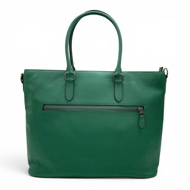 Excellent COACH Beckett Leather Business 2-Way green Smooth scarf skin C2841