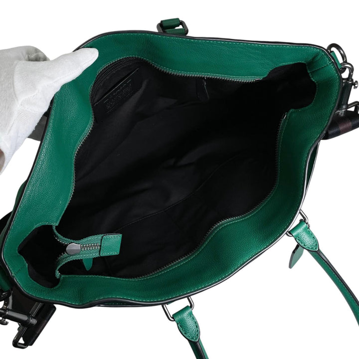 Excellent COACH Beckett Leather Business 2-Way green Smooth scarf skin C2841