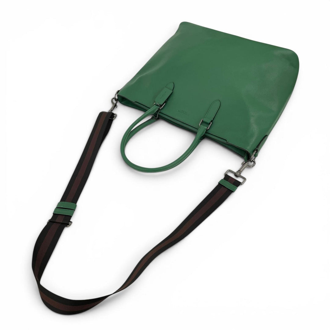 Excellent COACH Beckett Leather Business 2-Way green Smooth scarf skin C2841