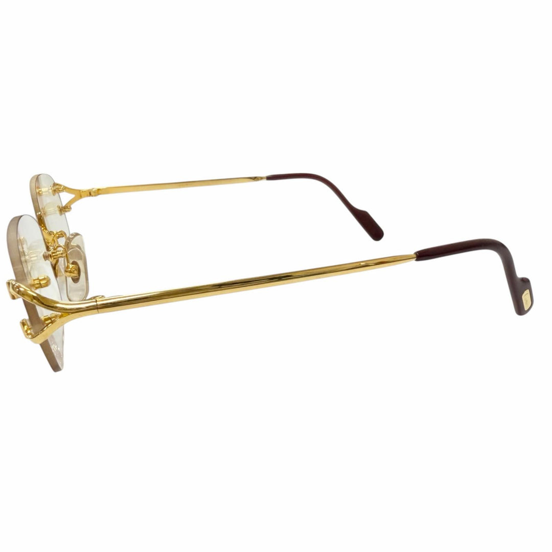 Great Cartier Glasses 2C Decor Rimless Two-Point gold mens