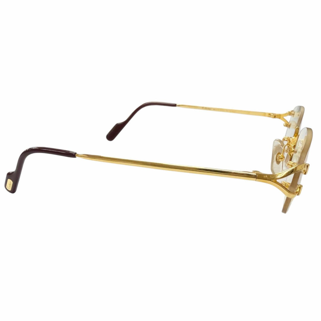 Great Cartier Glasses 2C Decor Rimless Two-Point gold mens
