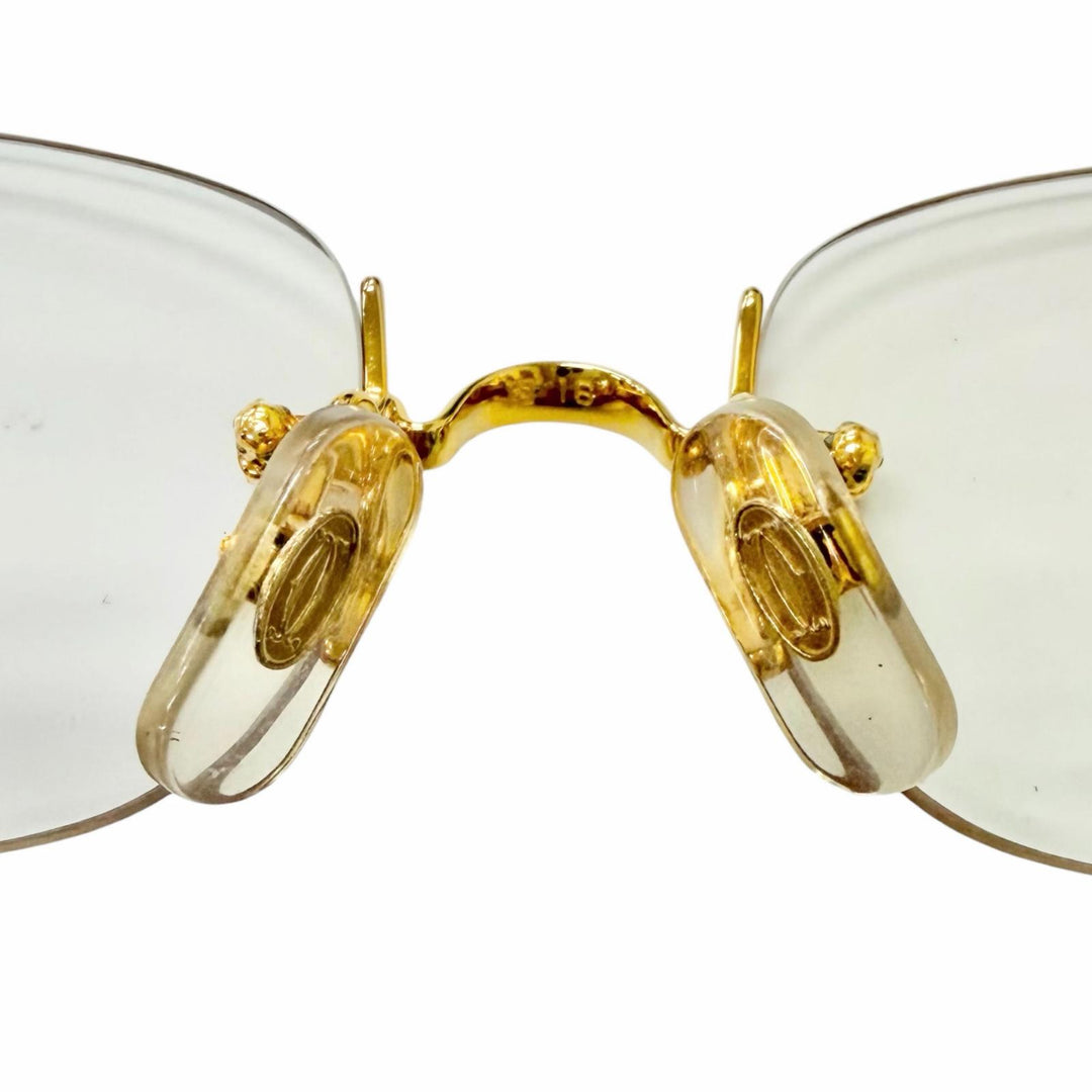 Great Cartier Glasses 2C Decor Rimless Two-Point gold mens