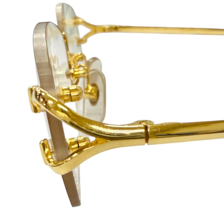 Great Cartier Glasses 2C Decor Rimless Two-Point gold mens
