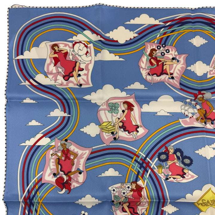 Pristine HERMES scarf Carres Volants Flying Carres silk Women
