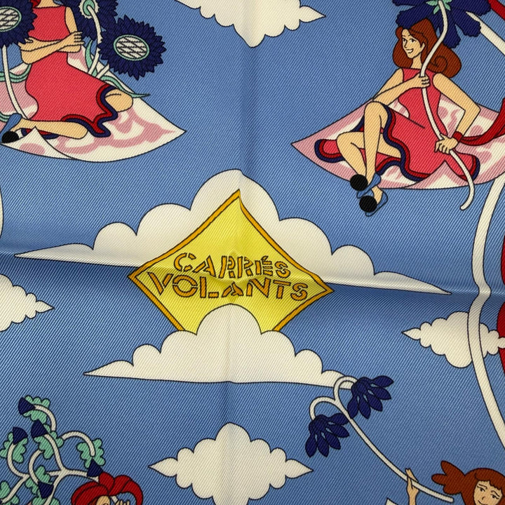 Pristine HERMES scarf Carres Volants Flying Carres silk Women