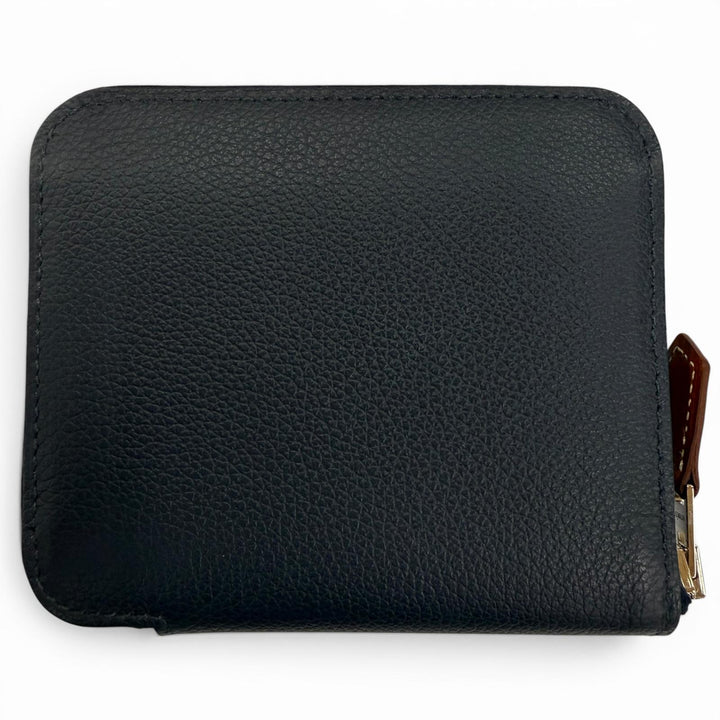 Pristine HERMES Coin case Azap compact silk in Zip Around Evercolor Leather