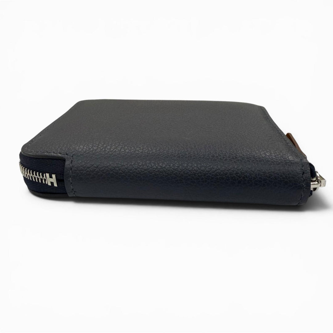 Pristine HERMES Coin case Azap compact silk in Zip Around Evercolor Leather