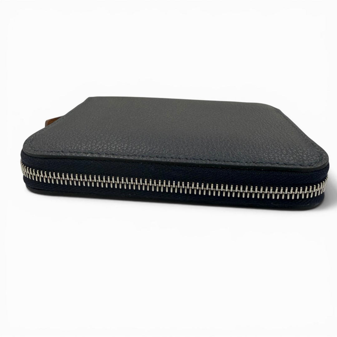 Pristine HERMES Coin case Azap compact silk in Zip Around Evercolor Leather