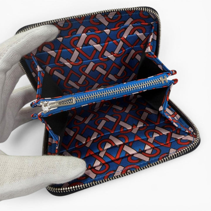 Pristine HERMES Coin case Azap compact silk in Zip Around Evercolor Leather