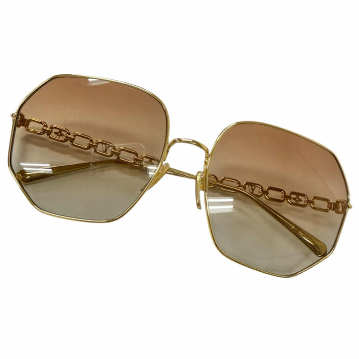 Great LOUIS VUITTON sunglasses My LV Chain Round gold