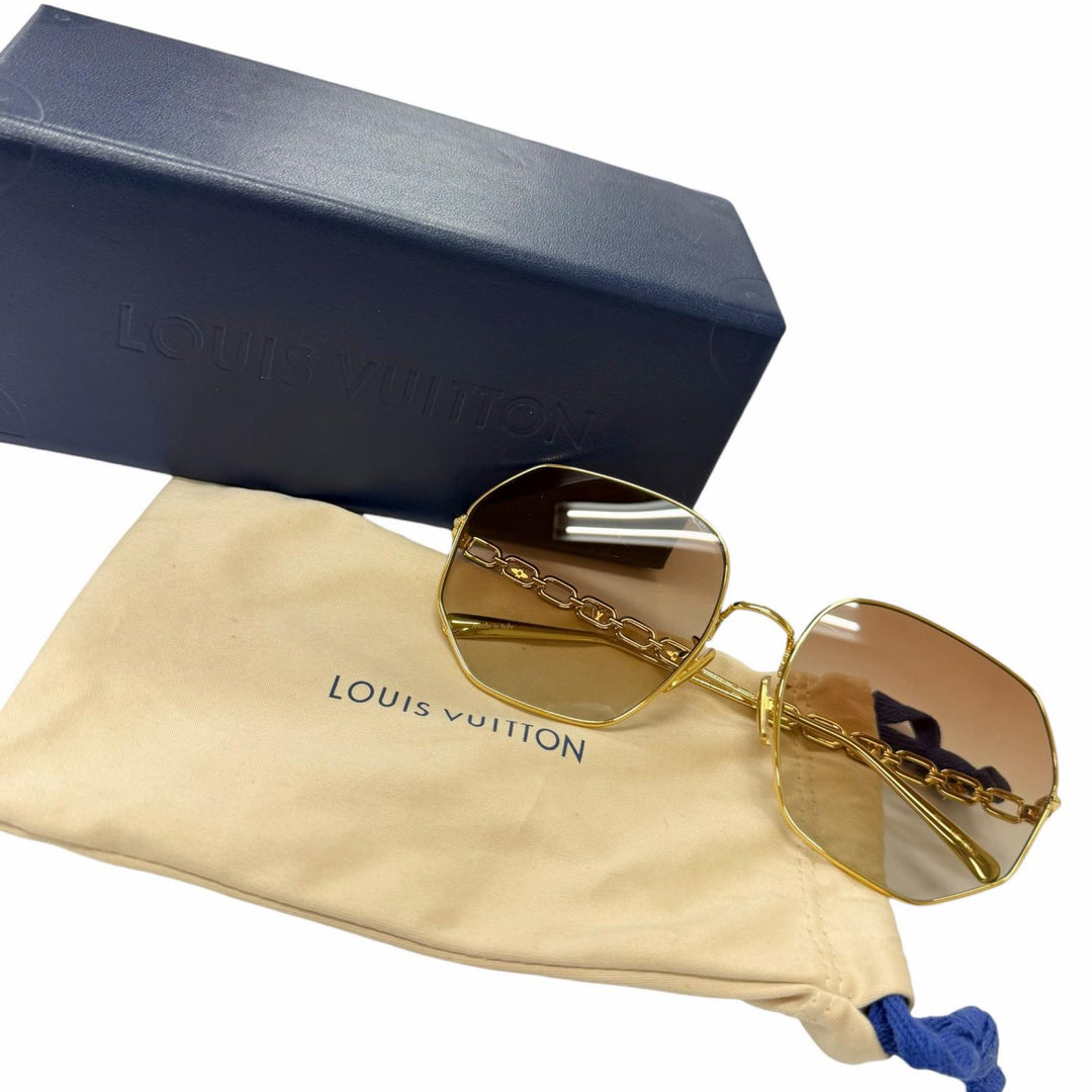Great LOUIS VUITTON sunglasses My LV Chain Round gold