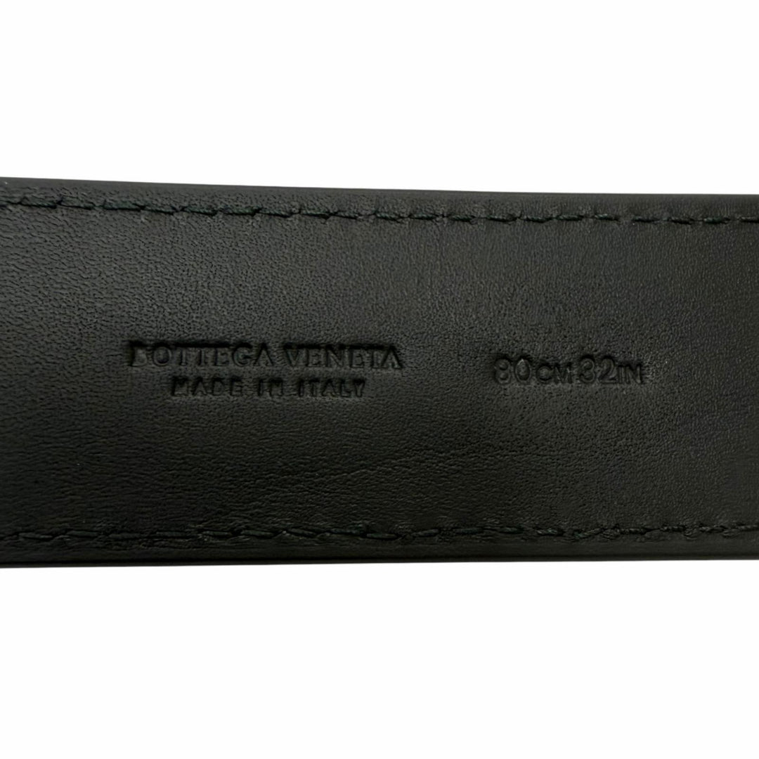 Excellent BOTTEGAVENETA belt INTRECCIATO black leather mens 271932