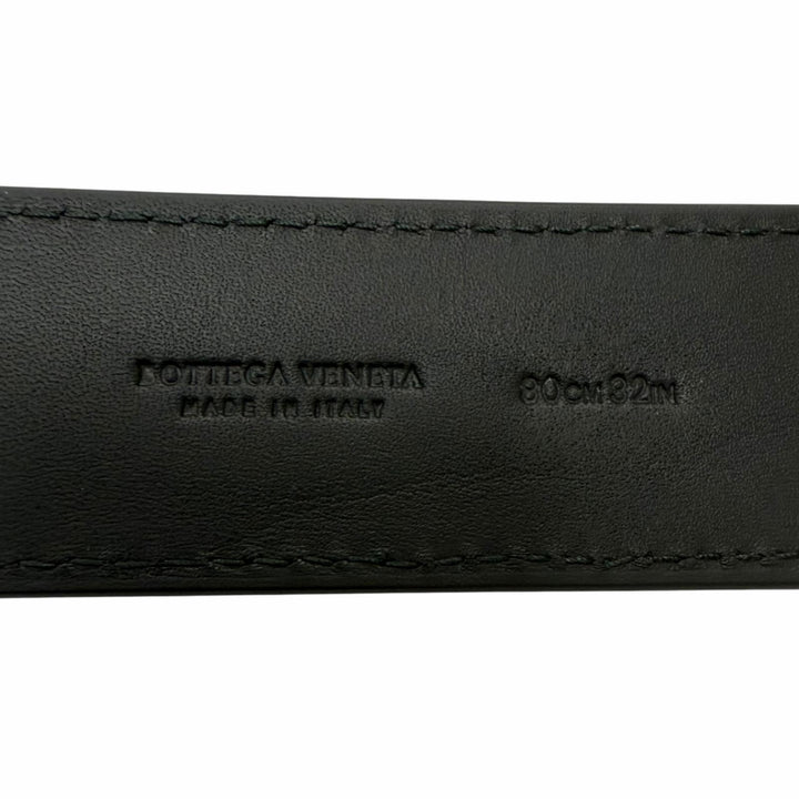 Excellent BOTTEGAVENETA belt INTRECCIATO black leather mens 271932