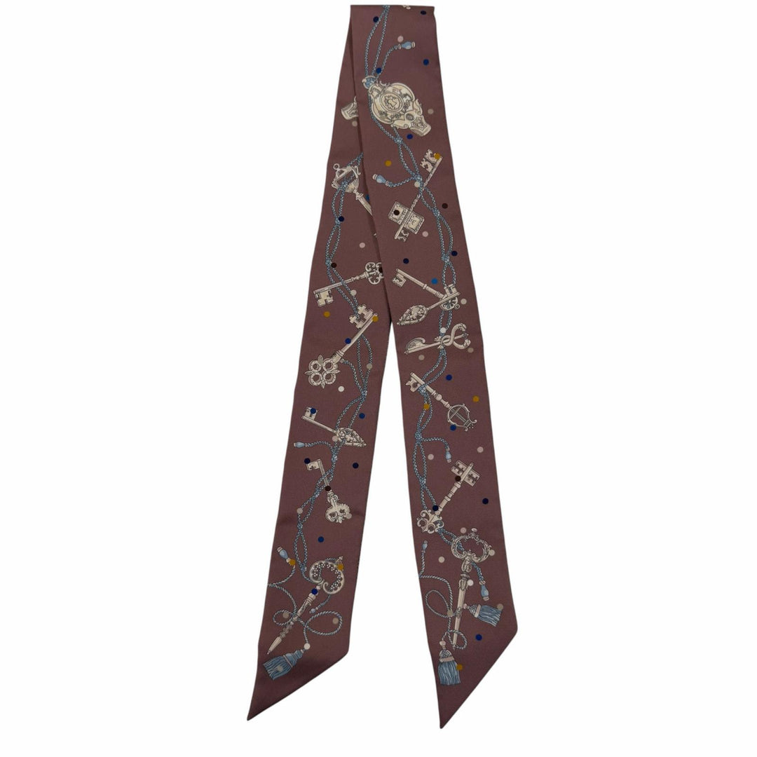 Excellent HERMES scarf Les Cles a Pois (Le Creapore) silk Women
