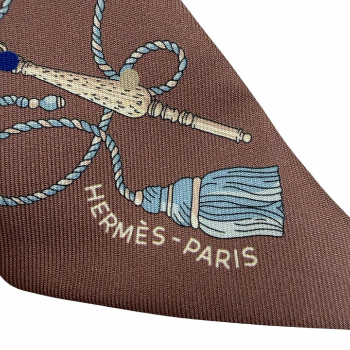 Excellent HERMES scarf Les Cles a Pois (Le Creapore) silk Women
