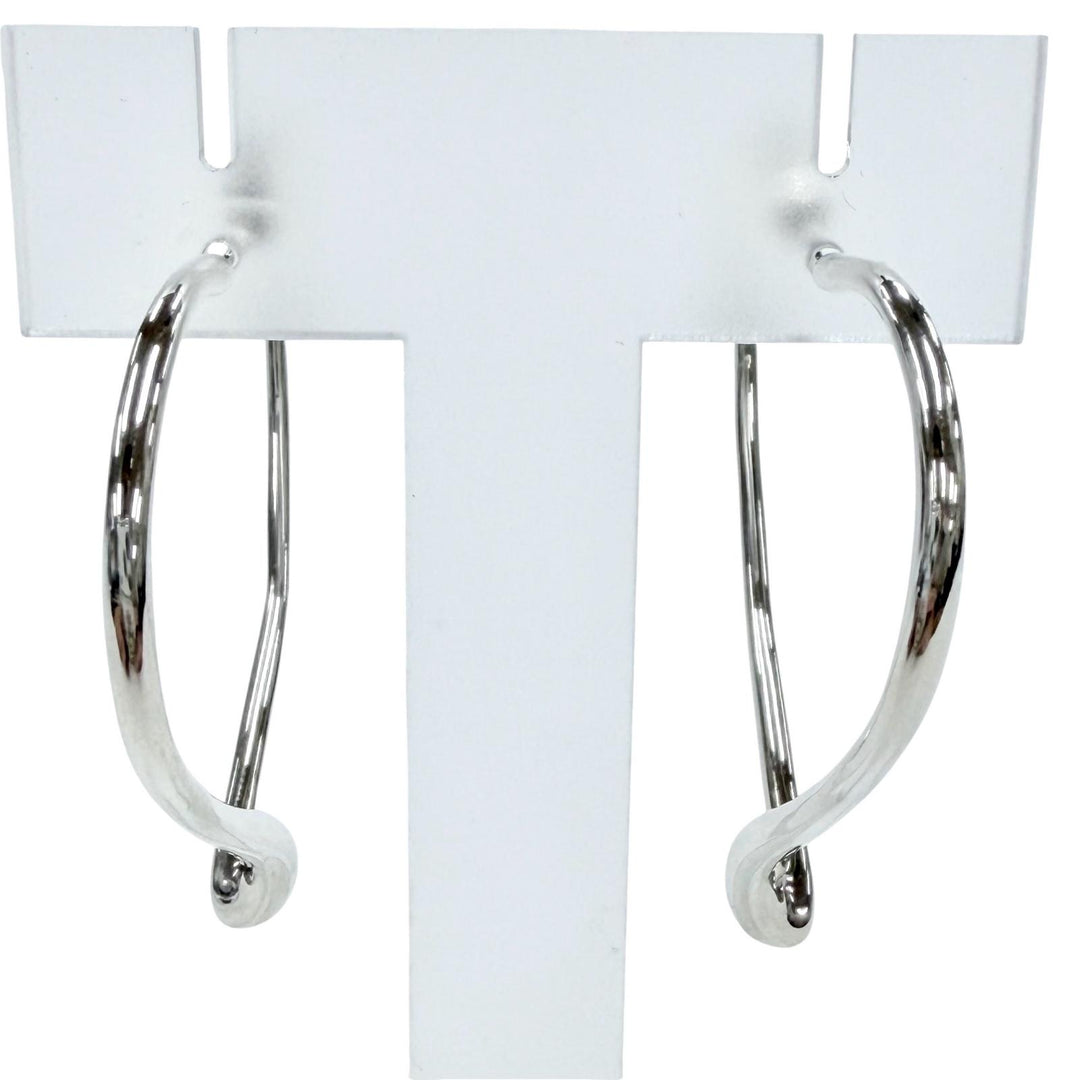Great TIFFANY&Co. Pierce Open Heart Hoop Pierce, Medium Silver AG925 Women