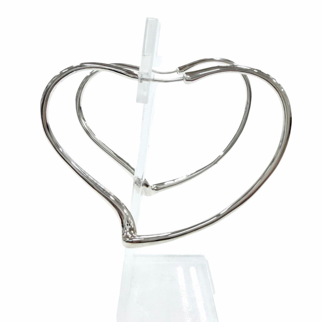Great TIFFANY&Co. Pierce Open Heart Hoop Pierce, Medium Silver AG925 Women