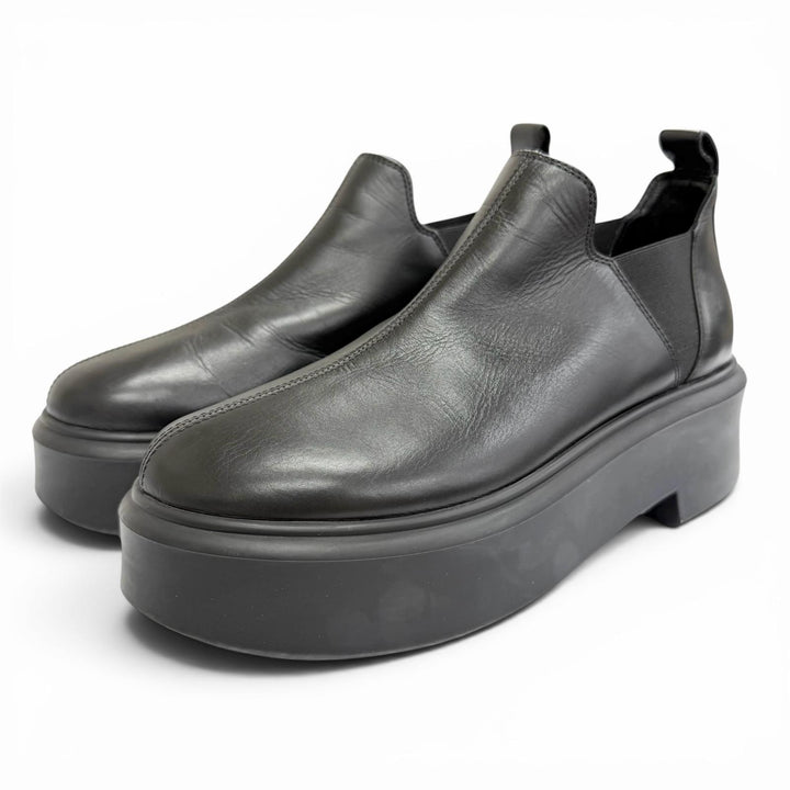Great THE ROW ROBIN Side-gore platform leather ankle boots/short boots black 37