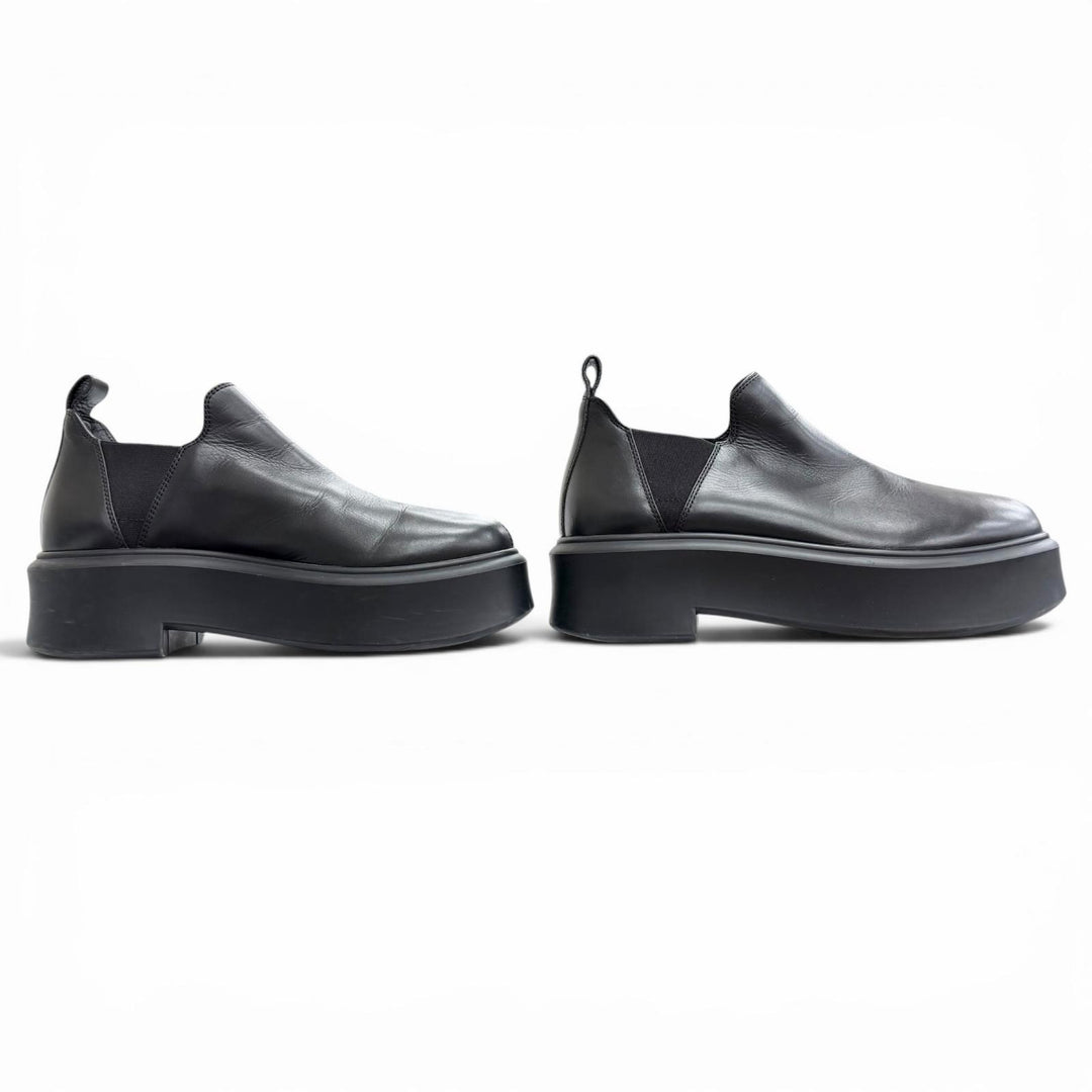 Great THE ROW ROBIN Side-gore platform leather ankle boots/short boots black 37