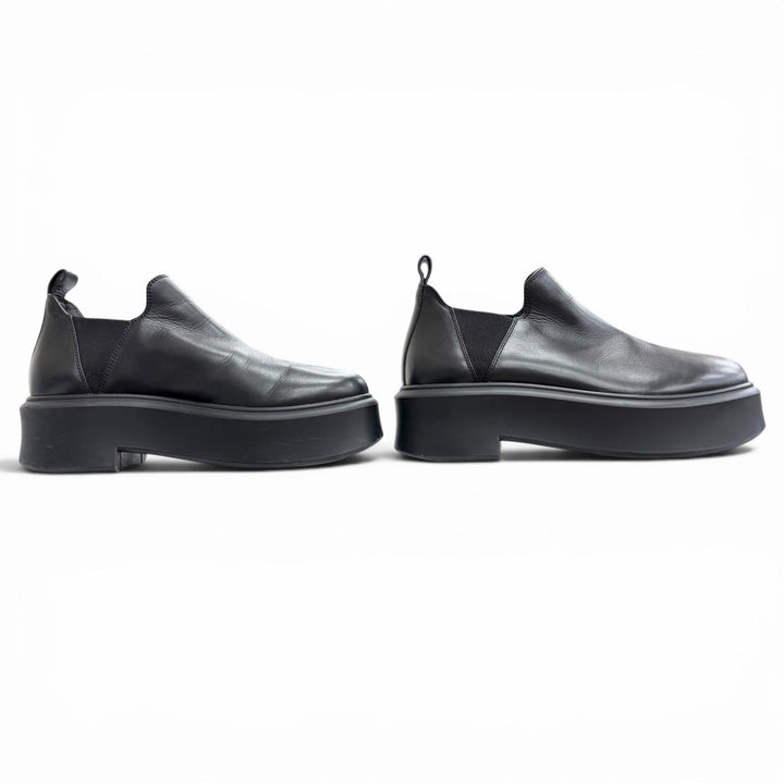 Great THE ROW ROBIN Side-gore platform leather ankle boots/short boots black 37