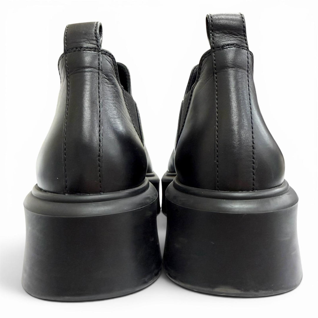 Great THE ROW ROBIN Side-gore platform leather ankle boots/short boots black 37