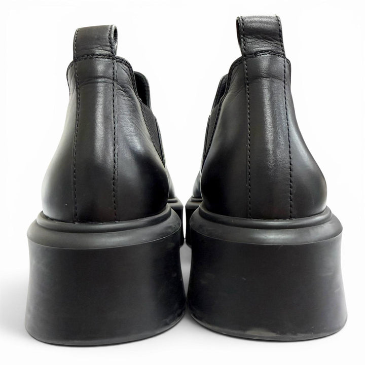 Great THE ROW ROBIN Side-gore platform leather ankle boots/short boots black 37