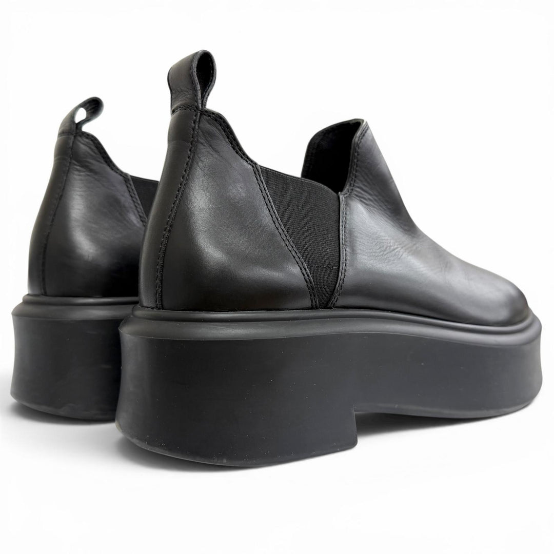 Great THE ROW ROBIN Side-gore platform leather ankle boots/short boots black 37