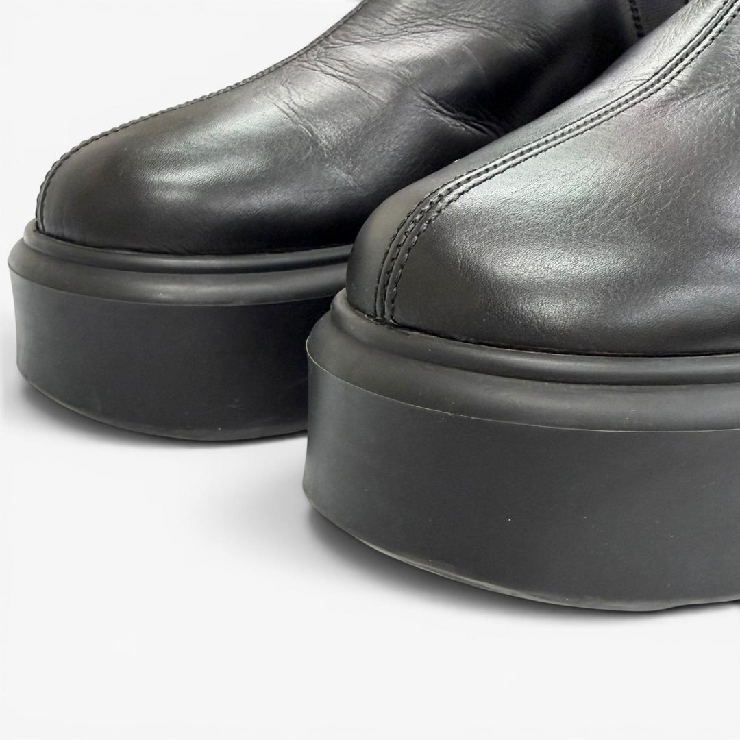 Great THE ROW ROBIN Side-gore platform leather ankle boots/short boots black 37