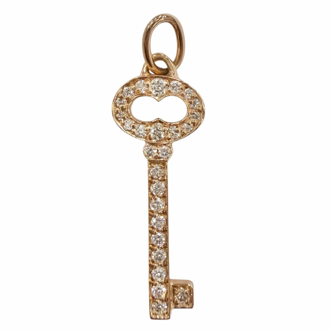 Excellent TIFFANY&Co. Pendant top Oval Key Mini Pink gold 750 Women