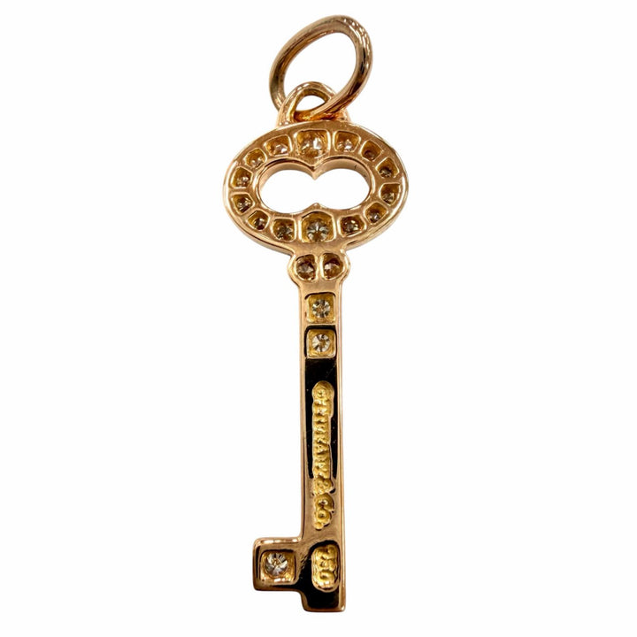 Excellent TIFFANY&Co. Pendant top Oval Key Mini Pink gold 750 Women