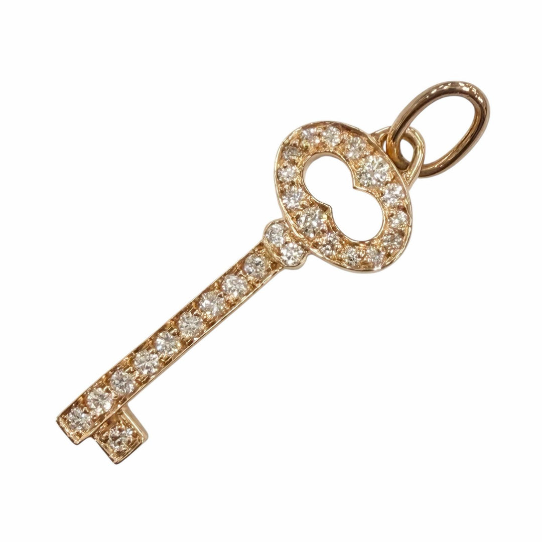 Excellent TIFFANY&Co. Pendant top Oval Key Mini Pink gold 750 Women