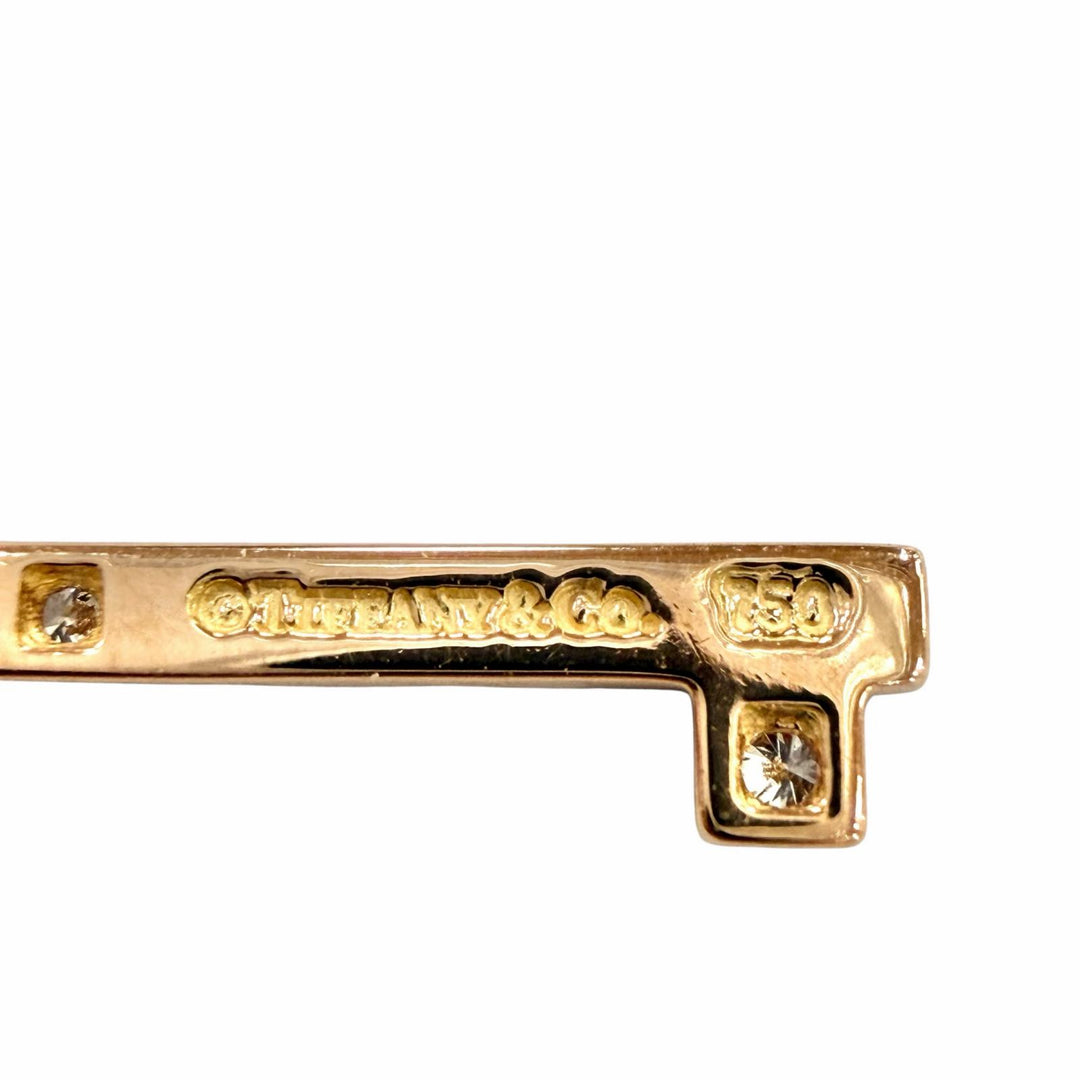 Excellent TIFFANY&Co. Pendant top Oval Key Mini Pink gold 750 Women