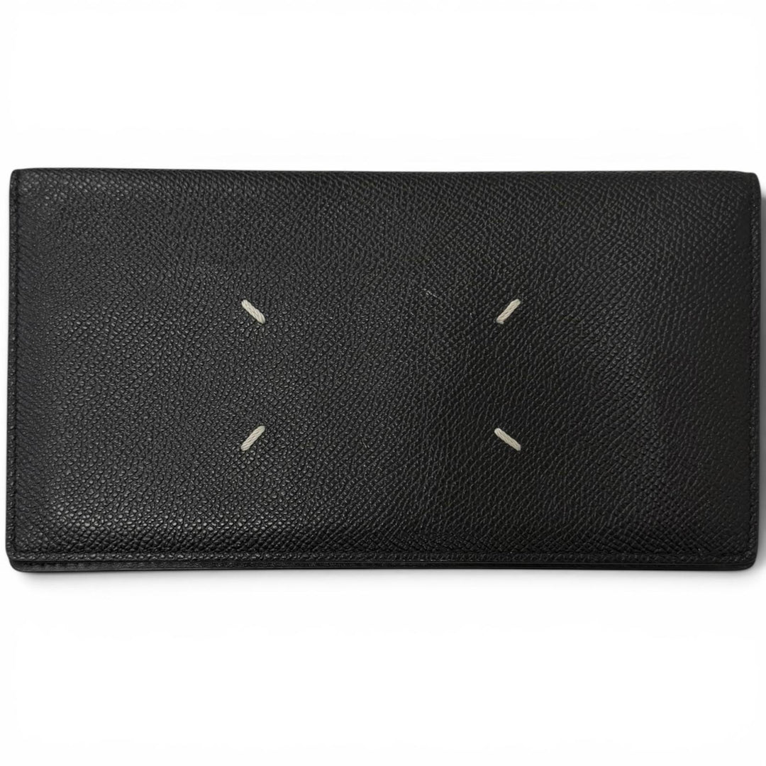 Very Good Maison Margiela Purse 4-Stitch Bifold Wallet black leather mens