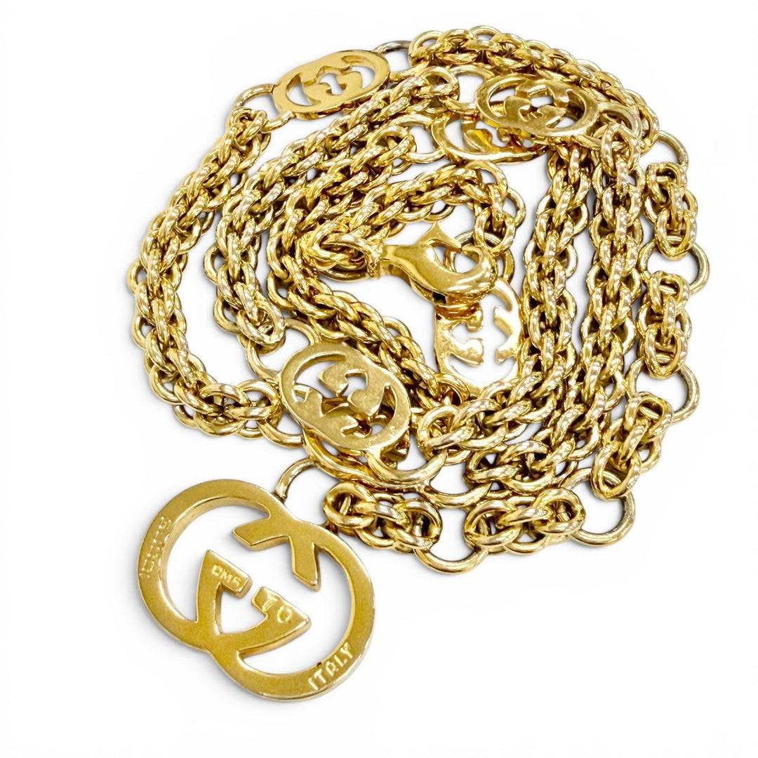 Great GUCCI belt Interlocking G Chain Belt gold ー Women