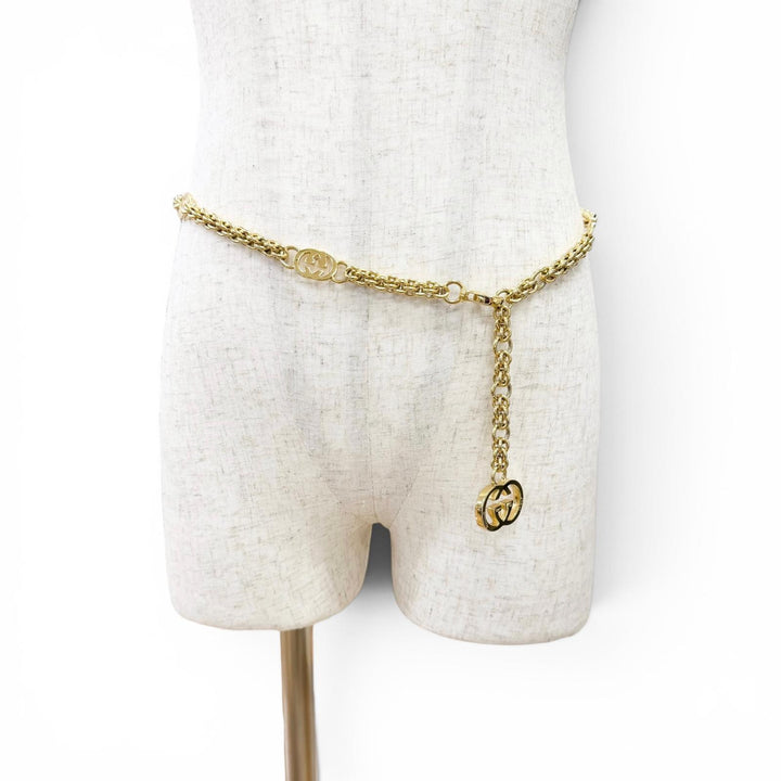 Great GUCCI belt Interlocking G Chain Belt gold ー Women