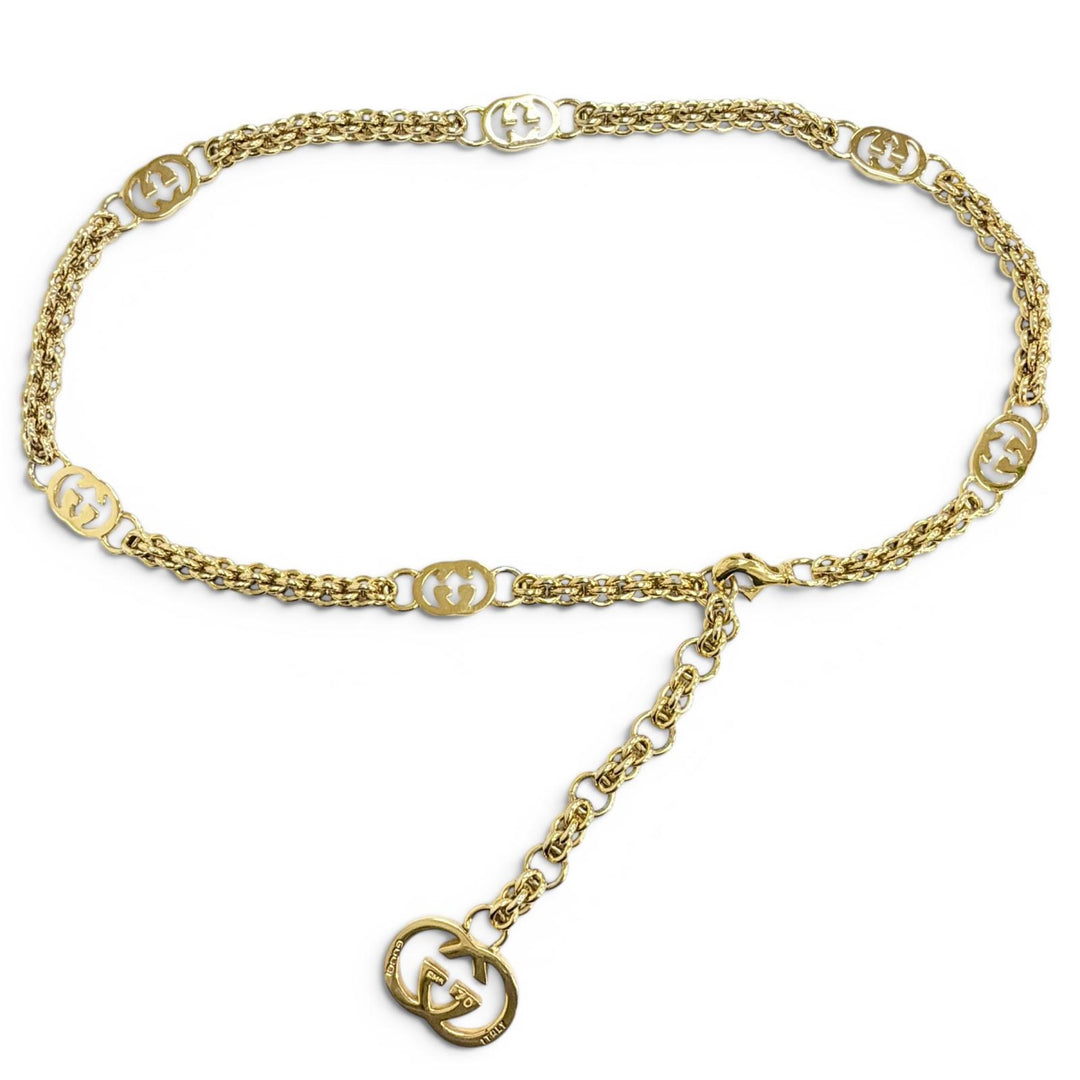 Great GUCCI belt Interlocking G Chain Belt gold ー Women