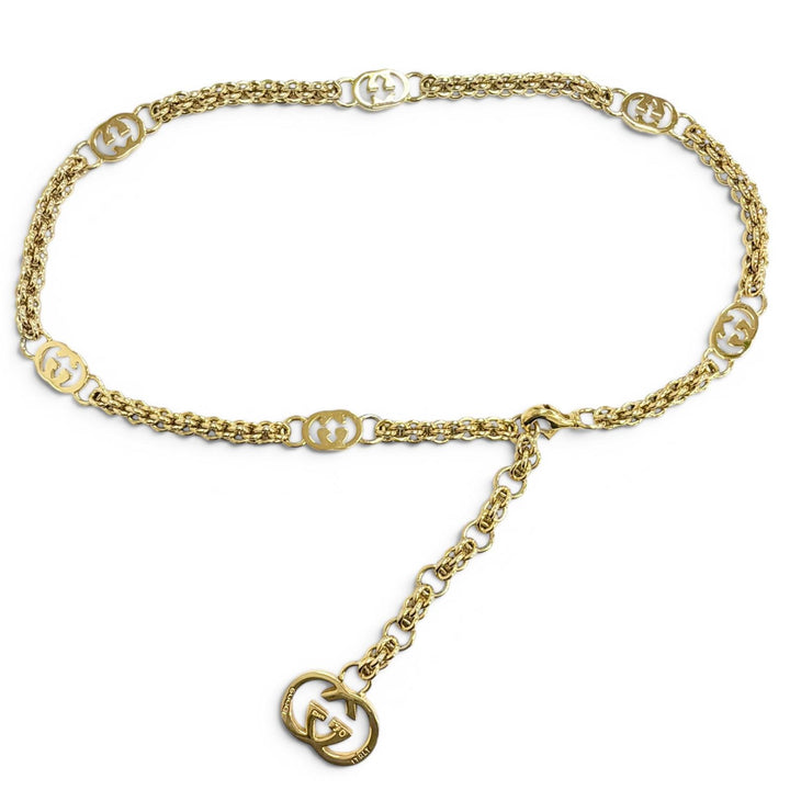 Great GUCCI belt Interlocking G Chain Belt gold ー Women