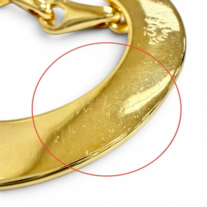 Excellent CELINE Circle Logo Design Chain Necklace Pendant Accessory gold