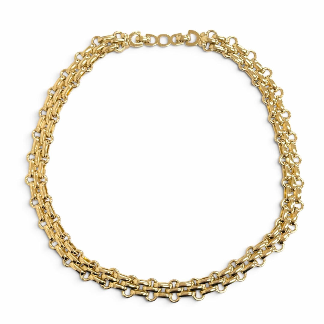 Excellent Christian Dior Necklace Chain Choker Necklace gold Women