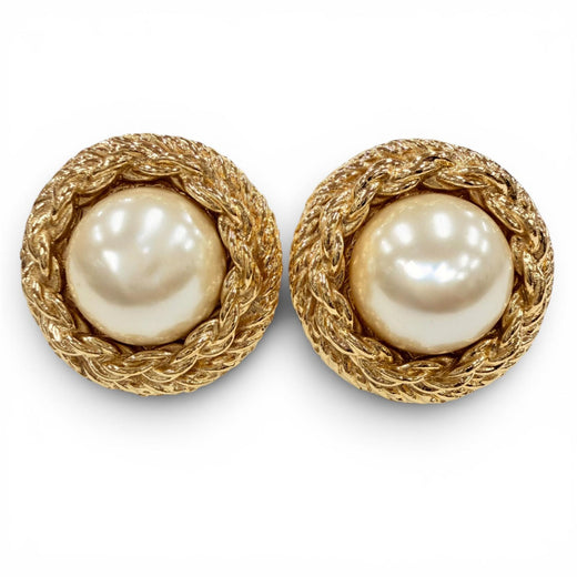 Great Christian Dior Earring Pearl gold Women