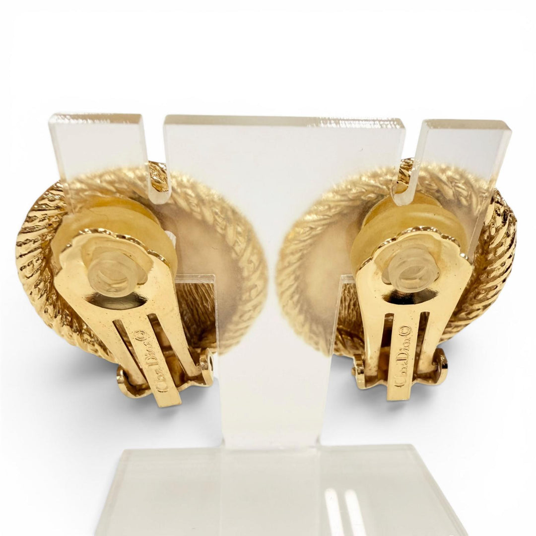 Great Christian Dior Earring Pearl gold Women