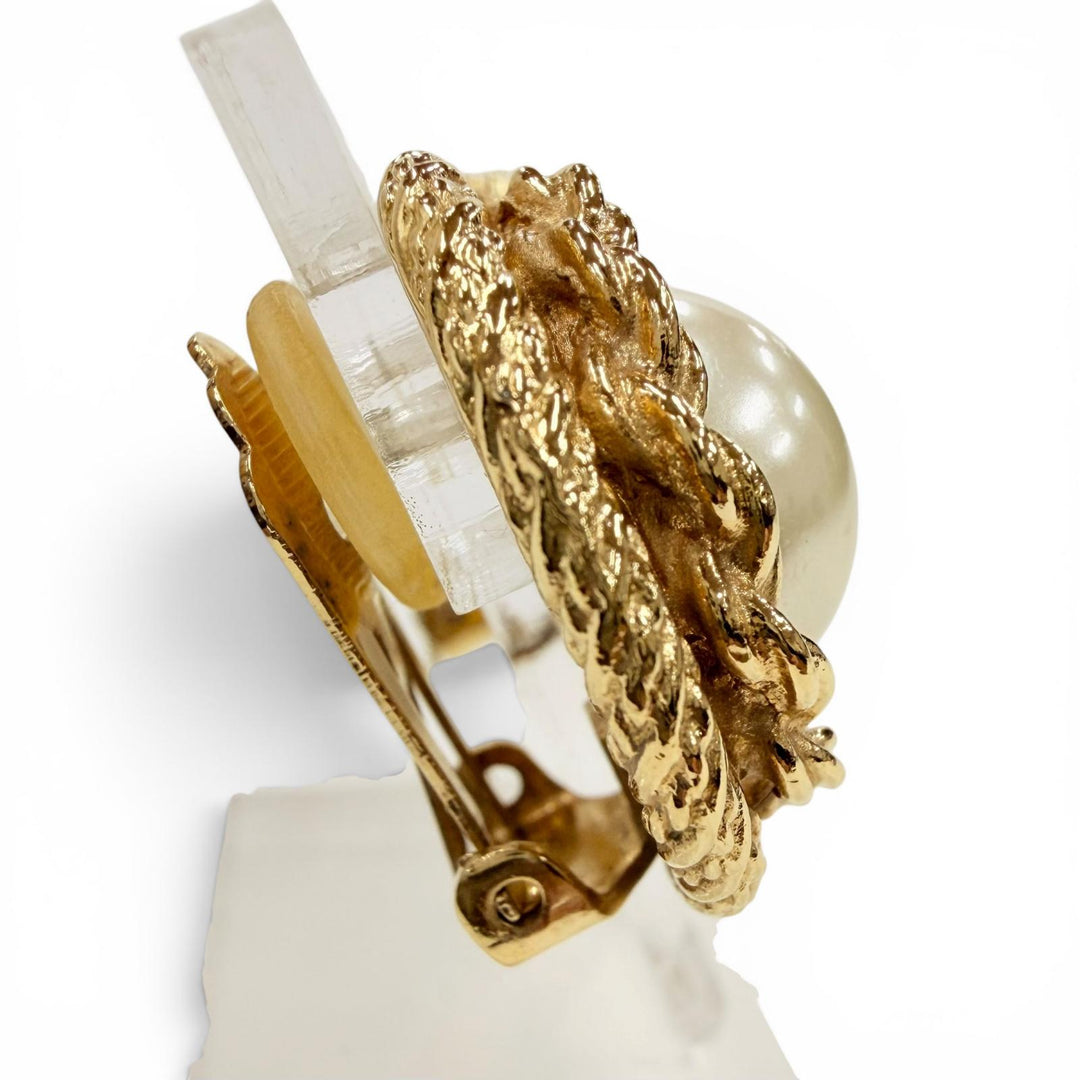 Great Christian Dior Earring Pearl gold Women
