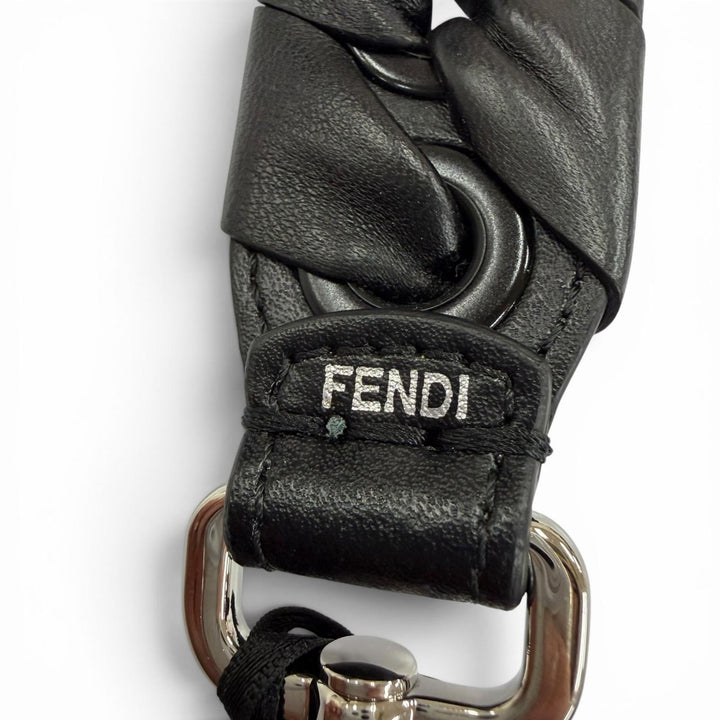 Excellent FENDI Shoulder strap Mini strap you ribbon black leather Women