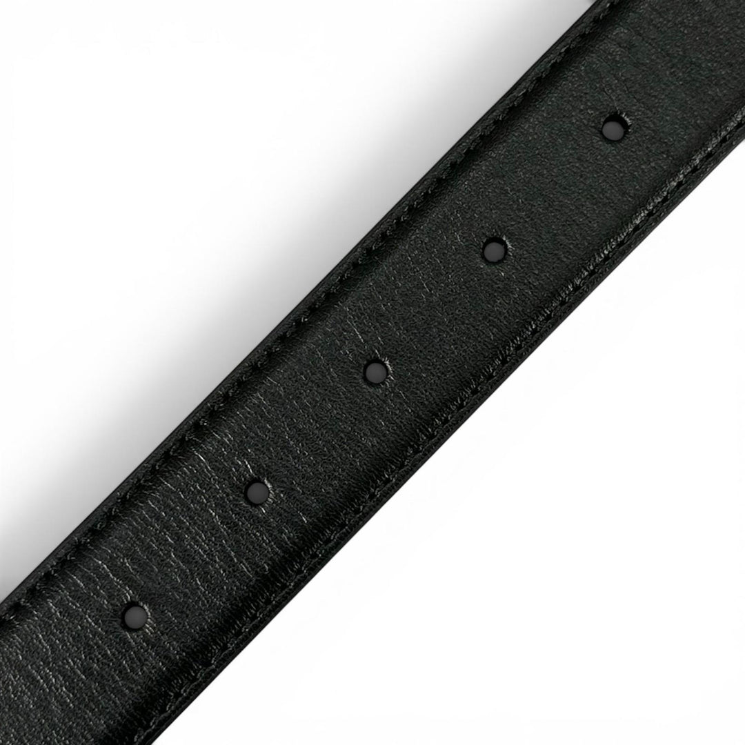 Excellent GUCCI belt Horsebit pin buckle black leather Women 700338