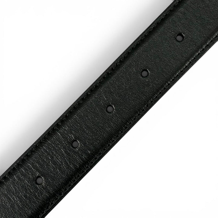 Excellent GUCCI belt Horsebit pin buckle black leather Women 700338