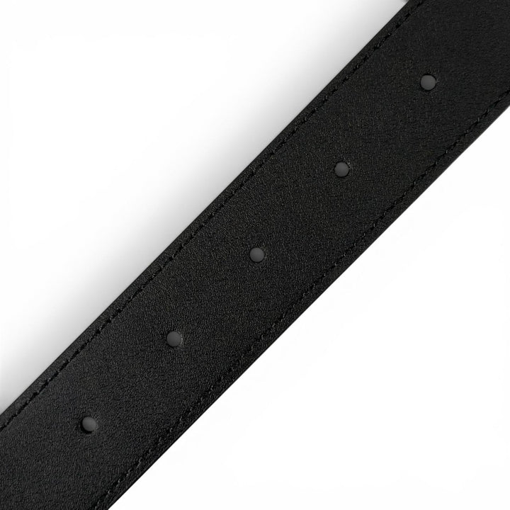 Excellent GUCCI belt Horsebit pin buckle black leather Women 700338