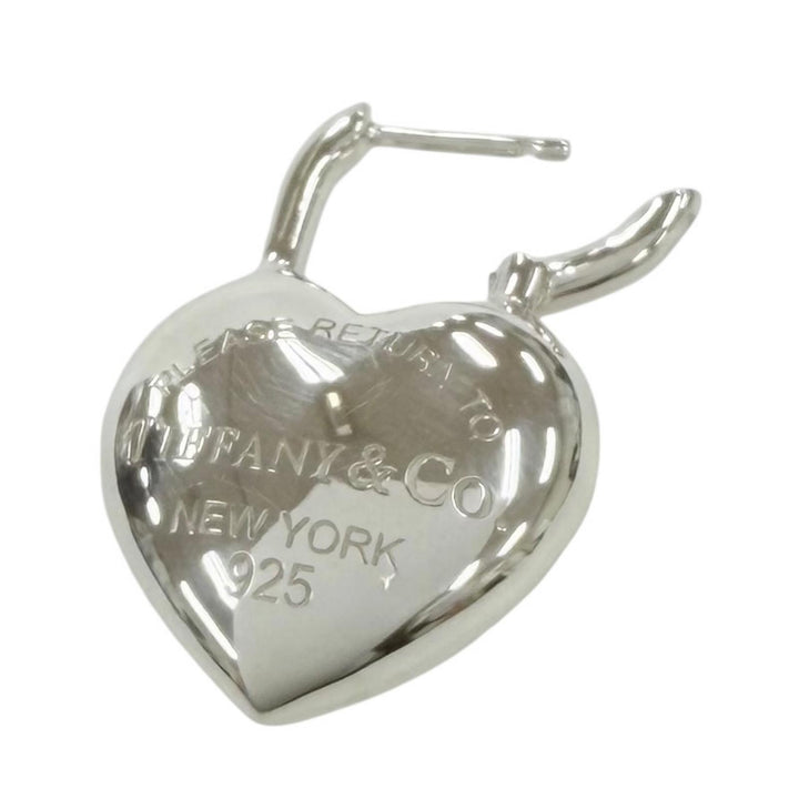 Great TIFFANY&Co. Pierce Full heart earring Silver AG925 Women