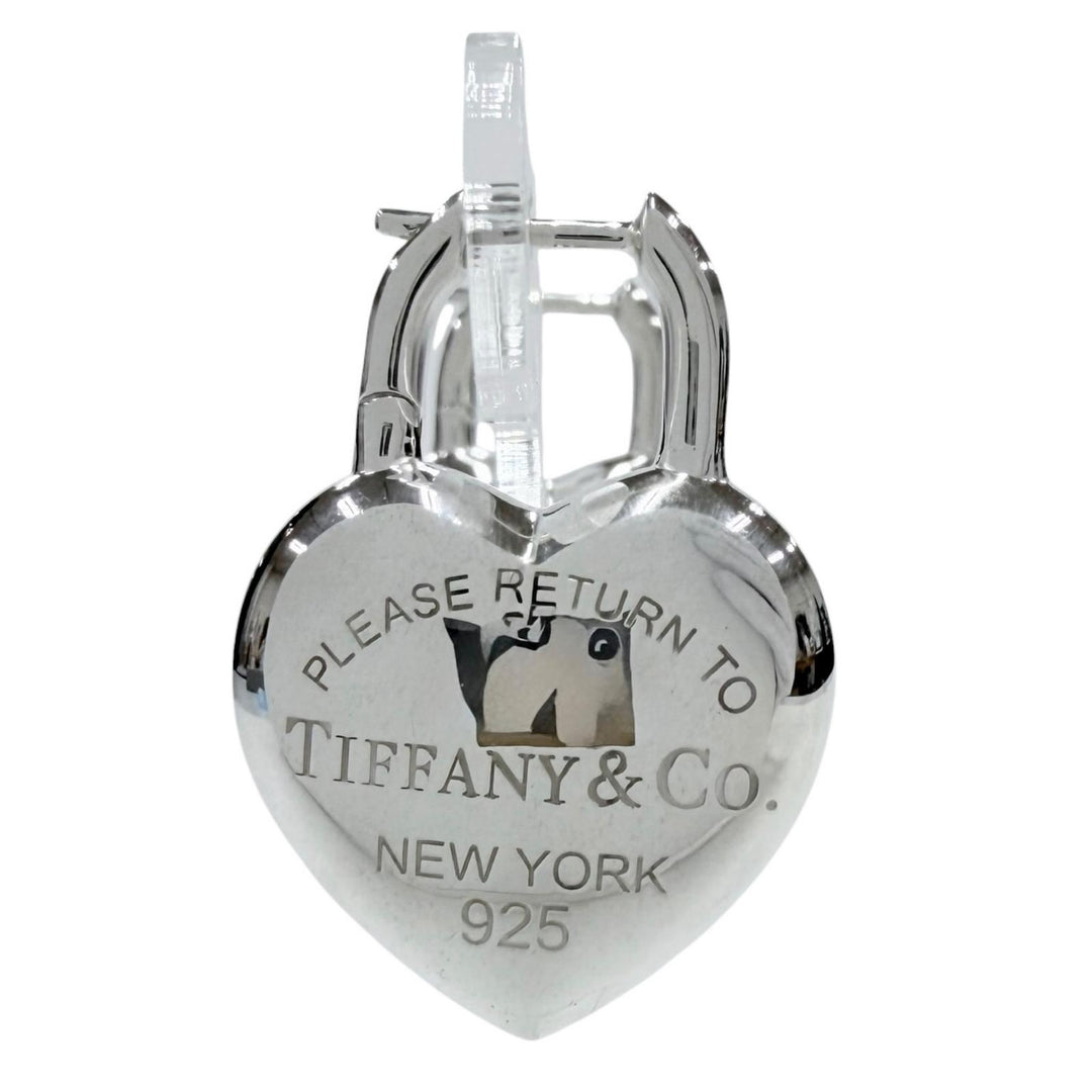 Great TIFFANY&Co. Pierce Full heart earring Silver AG925 Women