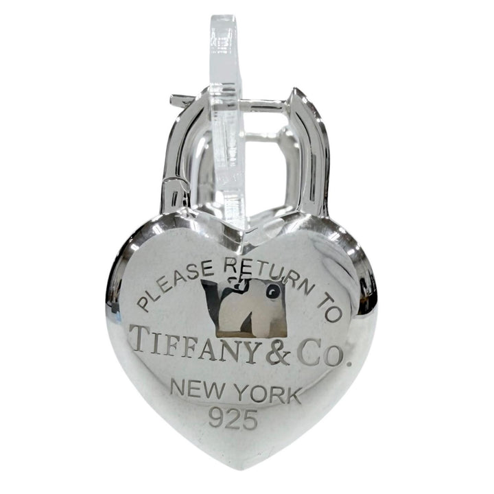 Great TIFFANY&Co. Pierce Full heart earring Silver AG925 Women