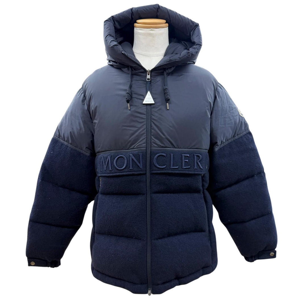 Great MONCLER Down jacket ANDRES Navy wool mens 2